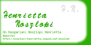 henrietta noszlopi business card